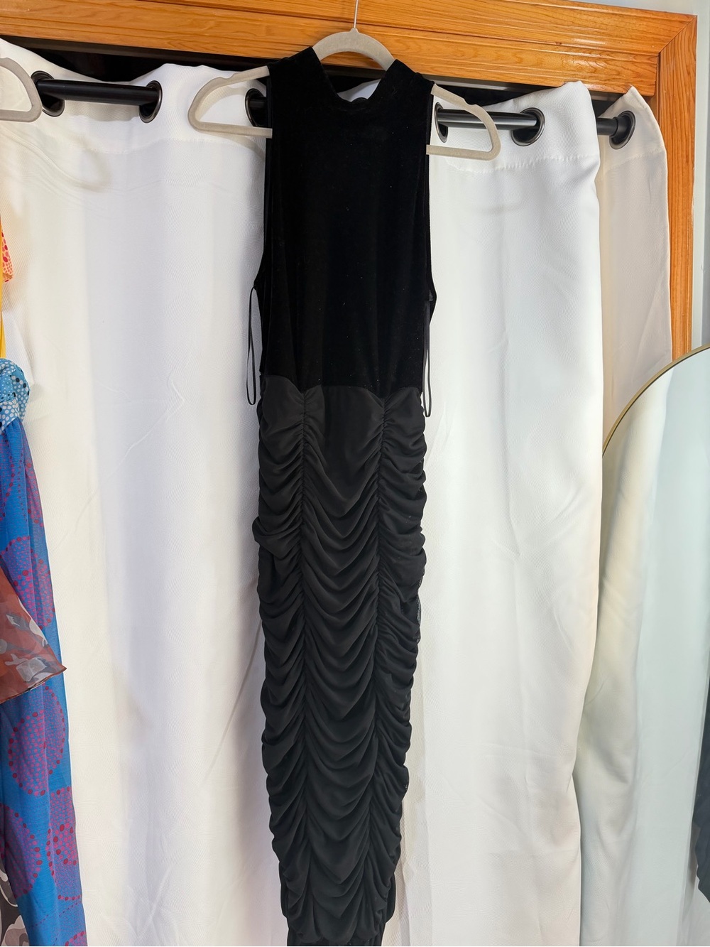 Black Ruched Maxi dress Sleek Women's dress